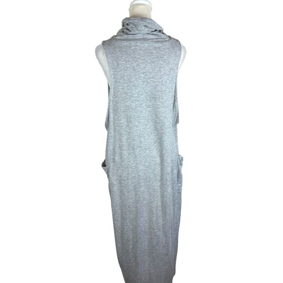 EILEEN FISHER Dress S Tencel Terry Hug Funnel Neck Midi Jumper Gray USA - Picture 4 of 5